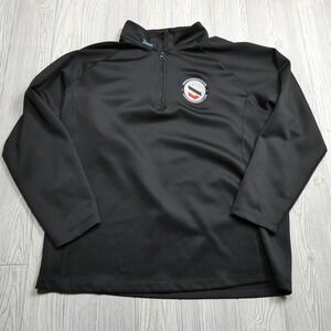 ZUSA Jacket Adult XL Black 1/4 Zip Snipers Edge Hokey Patch Mock Neck